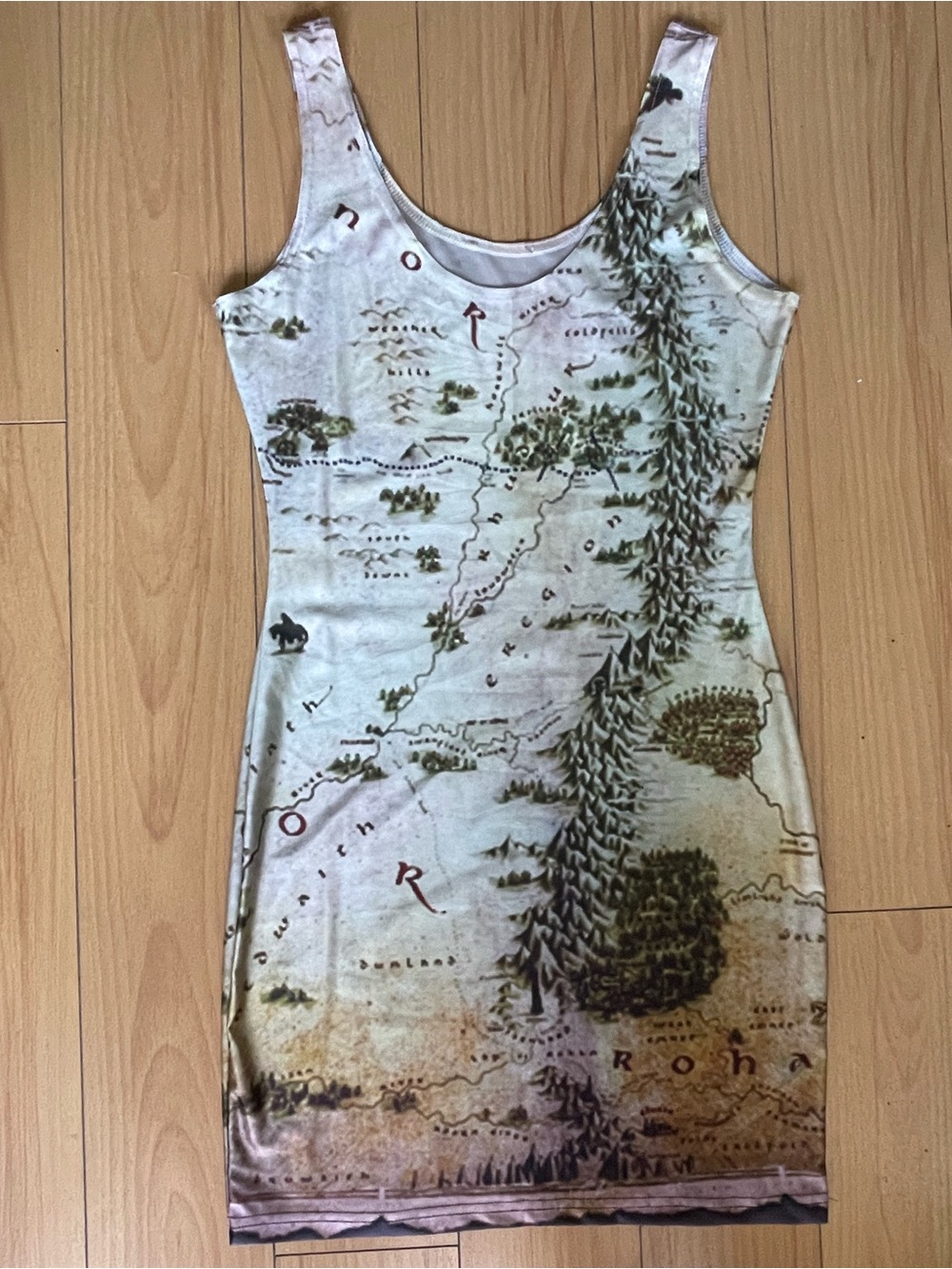 LOTR Middle Earth Map Print Tank Dress - Picture 3 of 3
